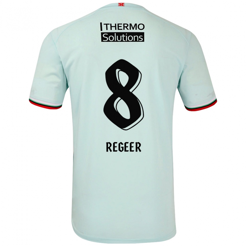 Bambino Maglia Youri Regeer #8 Verde Chiaro Kit Gara Away 2024/25 Maglietta