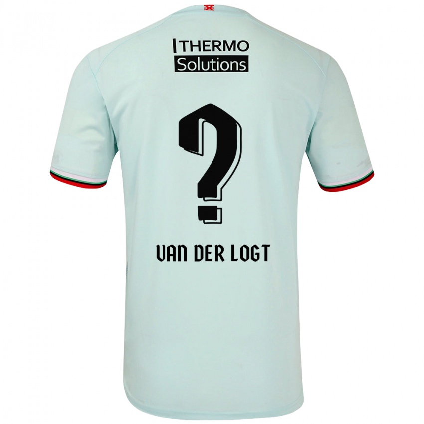 Bambino Maglia Jim Van Der Logt #0 Verde Chiaro Kit Gara Away 2024/25 Maglietta