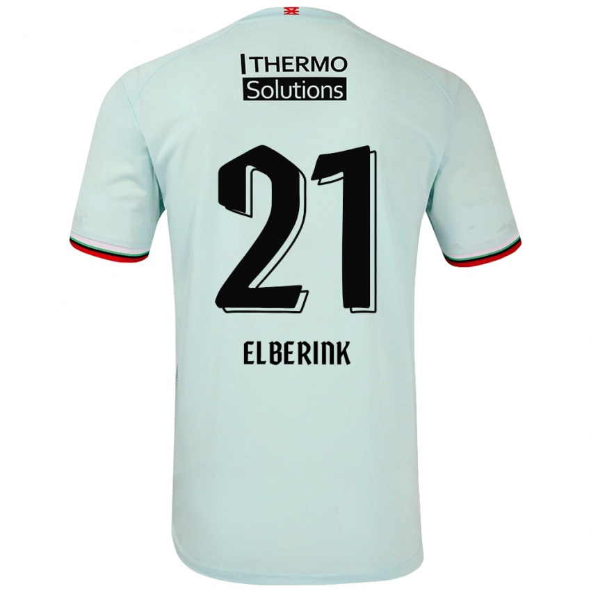 Bambino Maglia Eva Oude Elberink #21 Verde Chiaro Kit Gara Away 2024/25 Maglietta