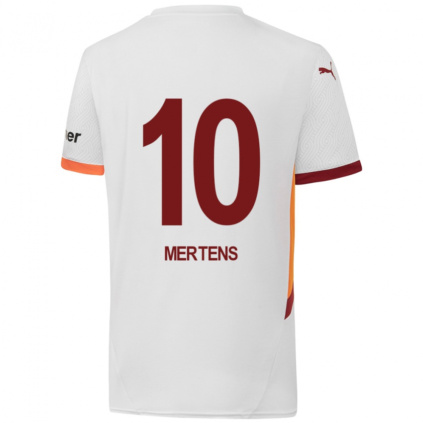 Bambino Maglia Dries Mertens #10 Bianco Giallo Rosso Kit Gara Away 2024/25 Maglietta