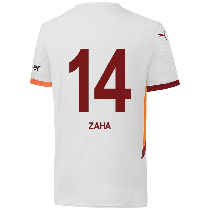 Bambino Maglia Wilfried Zaha #14 Bianco Giallo Rosso Kit Gara Away 2024/25 Maglietta