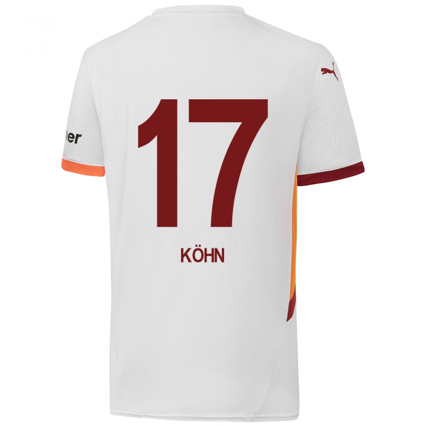 Bambino Maglia Derrick Köhn #17 Bianco Giallo Rosso Kit Gara Away 2024/25 Maglietta