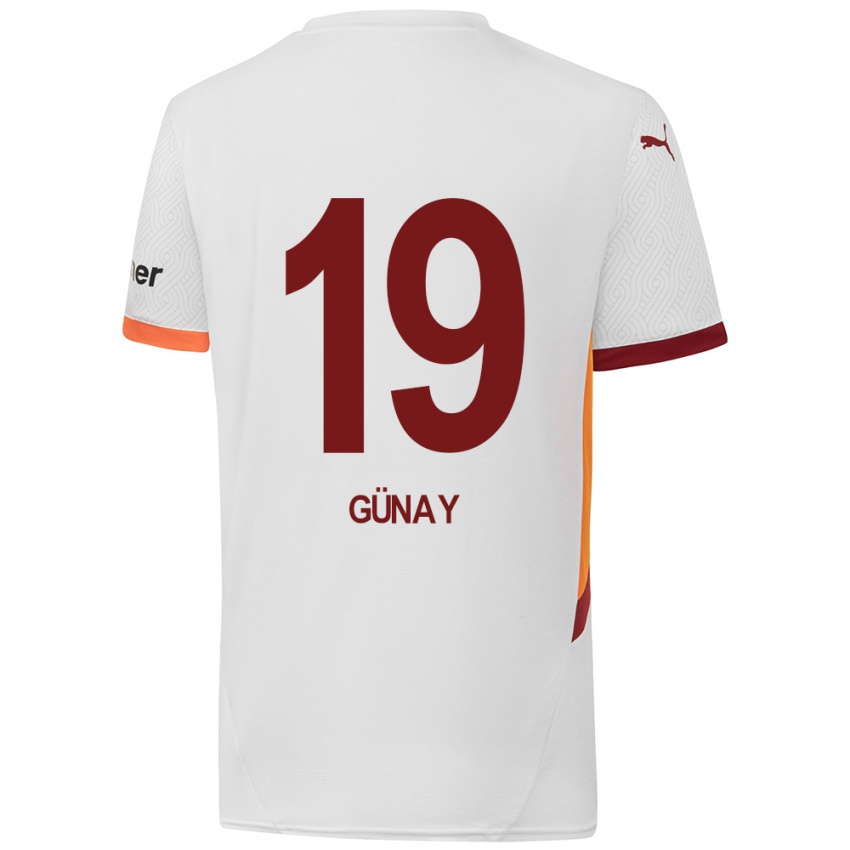 Bambino Maglia Günay Güvenç #19 Bianco Giallo Rosso Kit Gara Away 2024/25 Maglietta