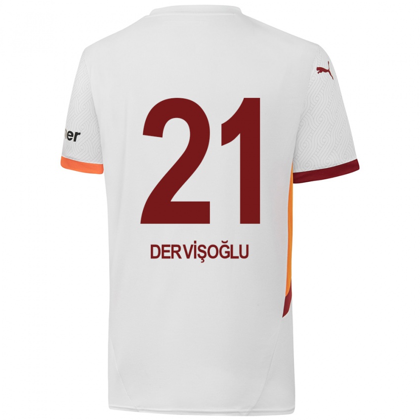 Bambino Maglia Halil Dervişoğlu #21 Bianco Giallo Rosso Kit Gara Away 2024/25 Maglietta