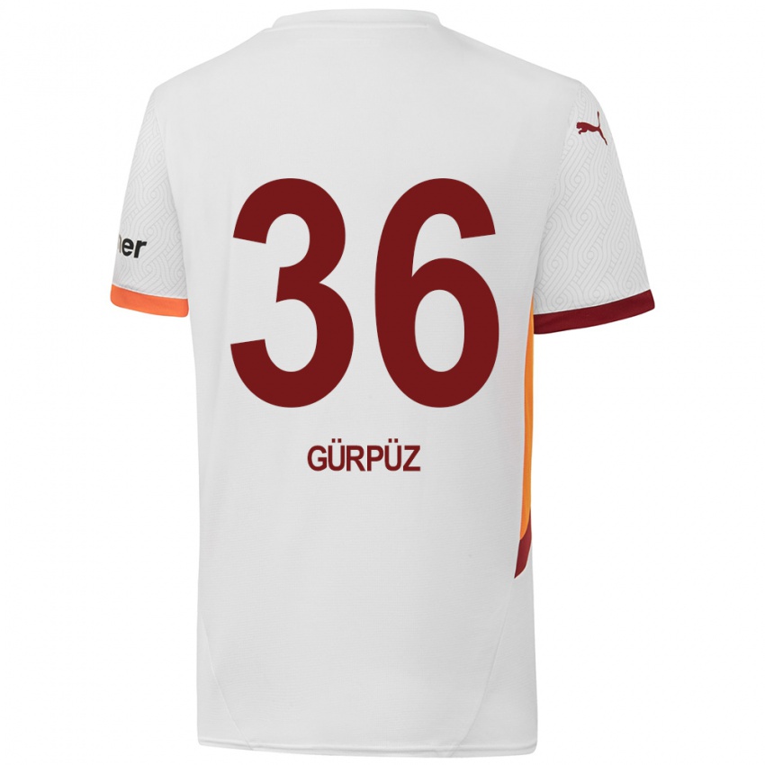 Bambino Maglia Gökdeniz Gürpüz #36 Bianco Giallo Rosso Kit Gara Away 2024/25 Maglietta