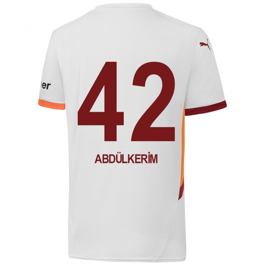 Bambino Maglia Abdülkerim Bardakcı #42 Bianco Giallo Rosso Kit Gara Away 2024/25 Maglietta