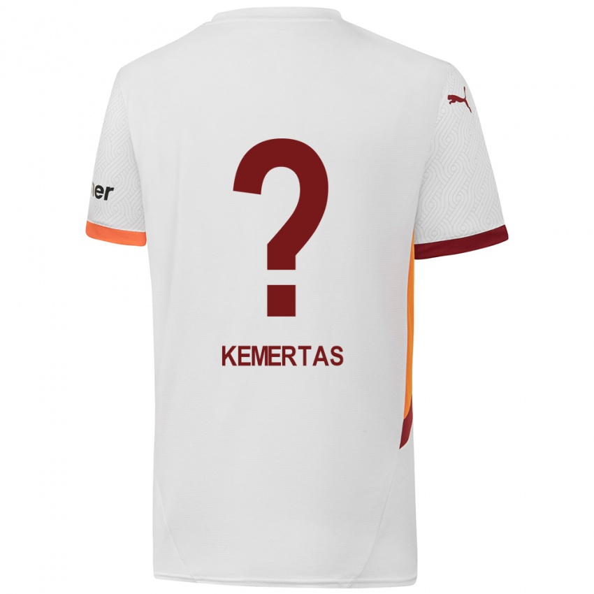 Bambino Maglia Batin Özden Kemertas #0 Bianco Giallo Rosso Kit Gara Away 2024/25 Maglietta