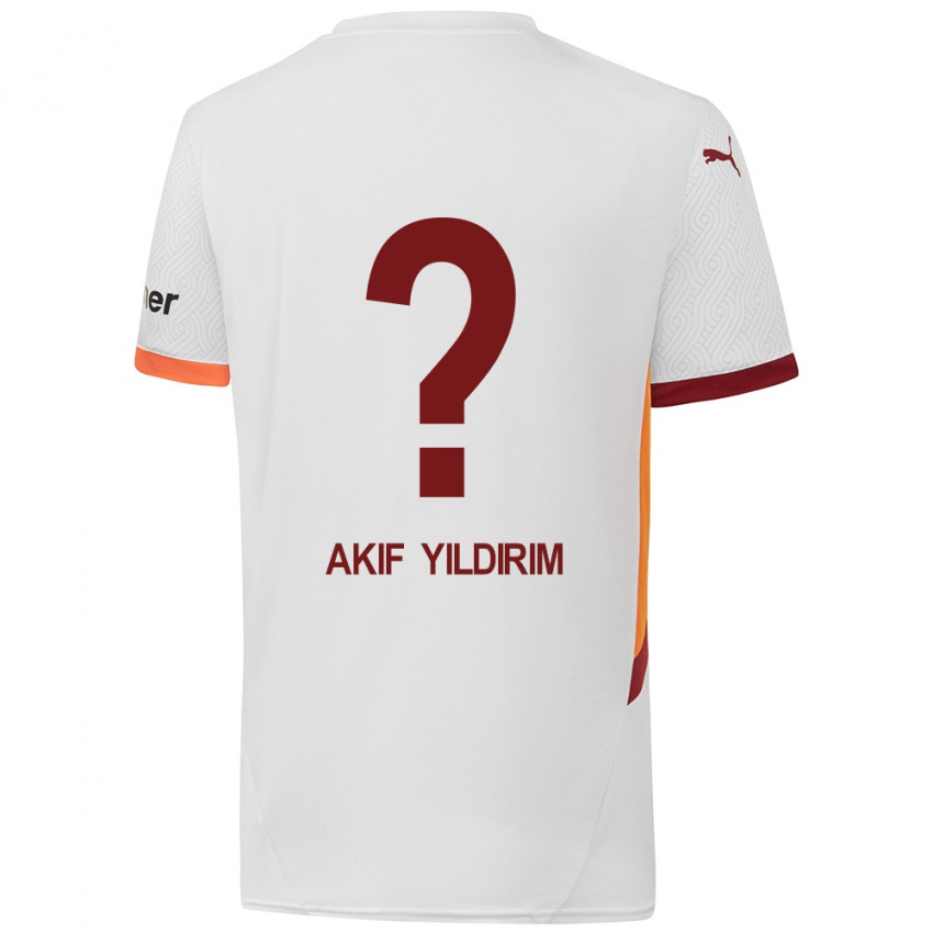 Bambino Maglia Mehmet Akif Yıldırım #0 Bianco Giallo Rosso Kit Gara Away 2024/25 Maglietta