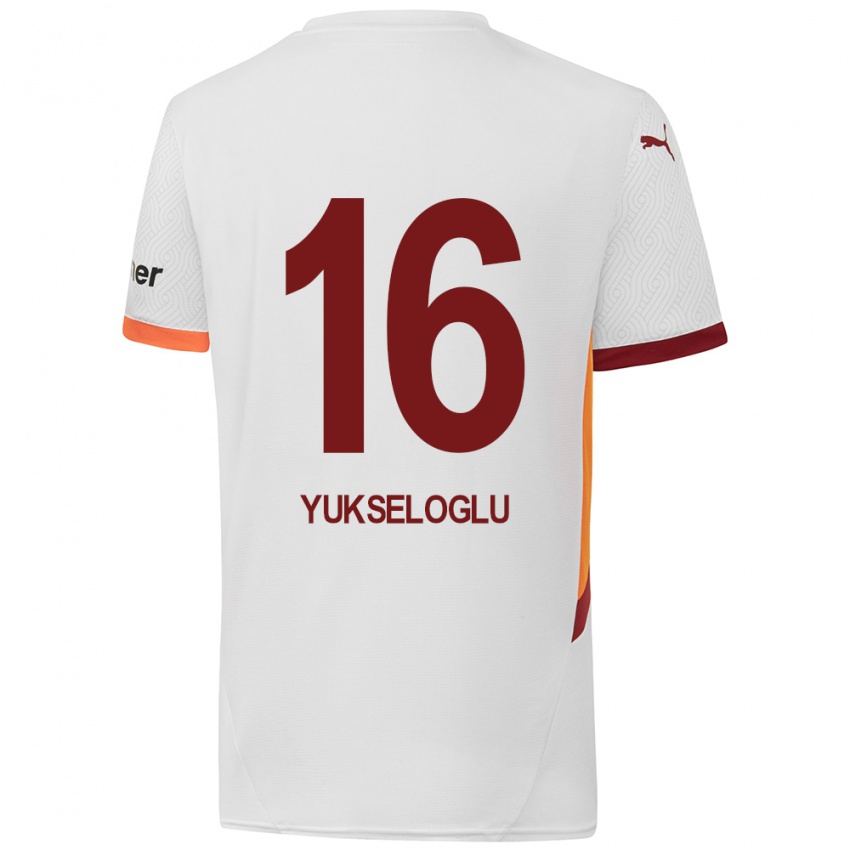 Bambino Maglia Ayaz Yükseloğlu #16 Bianco Giallo Rosso Kit Gara Away 2024/25 Maglietta