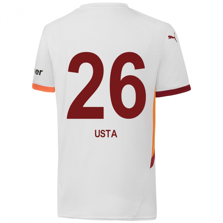 Bambino Maglia Alanur Usta #26 Bianco Giallo Rosso Kit Gara Away 2024/25 Maglietta