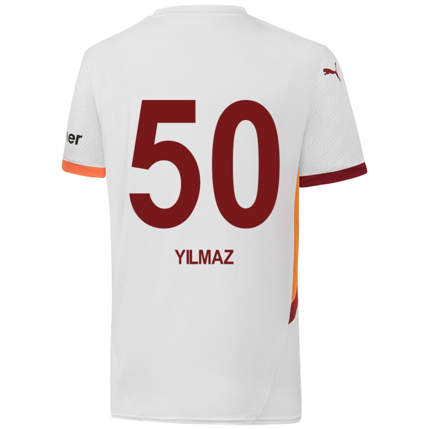 Bambino Maglia Jankat Yılmaz #50 Bianco Giallo Rosso Kit Gara Away 2024/25 Maglietta