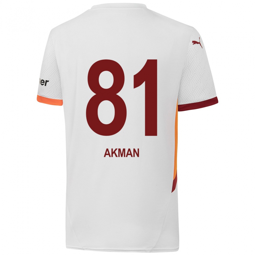 Bambino Maglia Hamza Akman #81 Bianco Giallo Rosso Kit Gara Away 2024/25 Maglietta