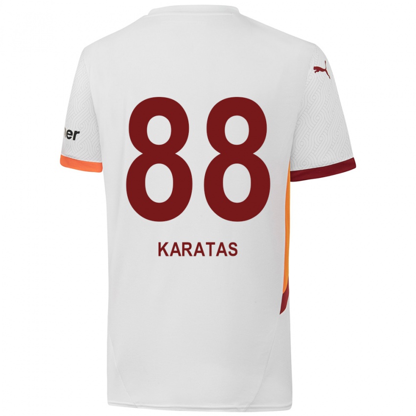 Bambino Maglia Kazımcan Karataş #88 Bianco Giallo Rosso Kit Gara Away 2024/25 Maglietta