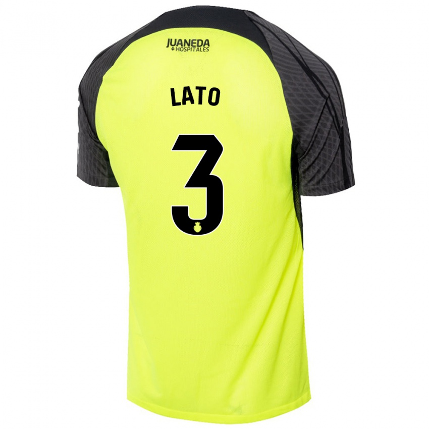 Bambino Maglia Toni Lato #3 Verde Fluorescente Nero Kit Gara Away 2024/25 Maglietta