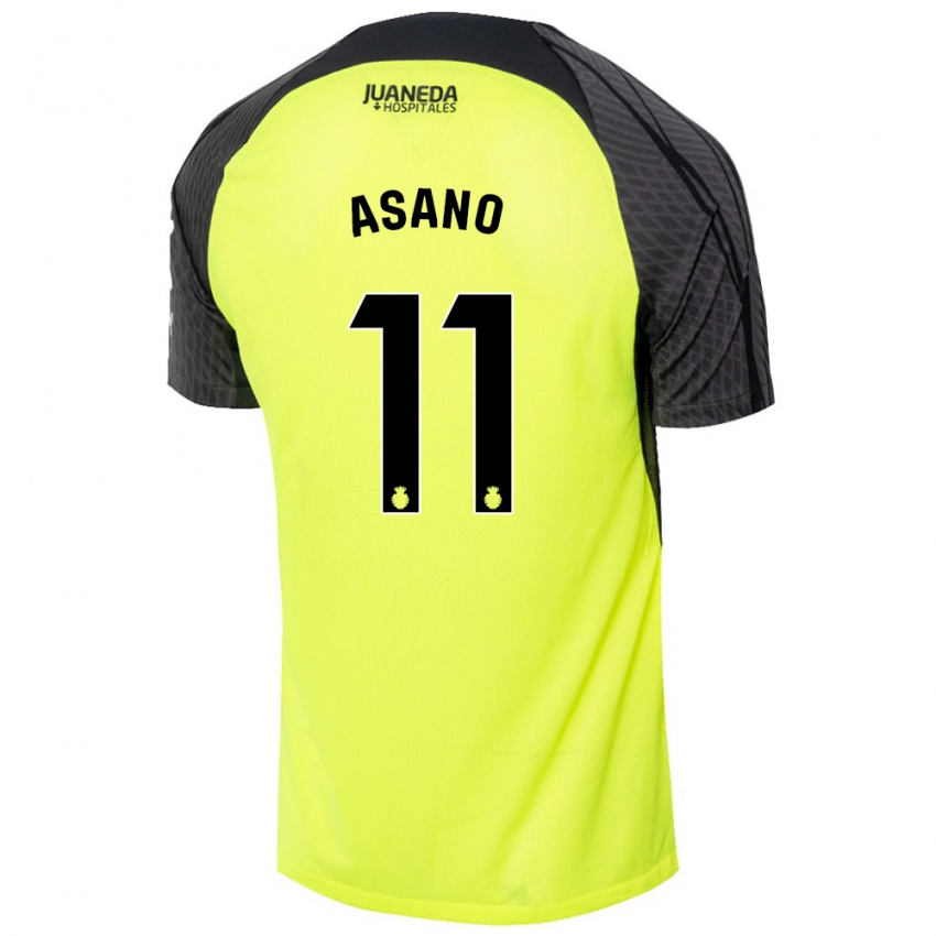 Bambino Maglia Takuma Asano #11 Verde Fluorescente Nero Kit Gara Away 2024/25 Maglietta