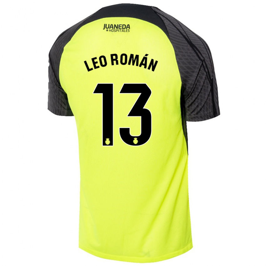 Bambino Maglia Leo Román #13 Verde Fluorescente Nero Kit Gara Away 2024/25 Maglietta