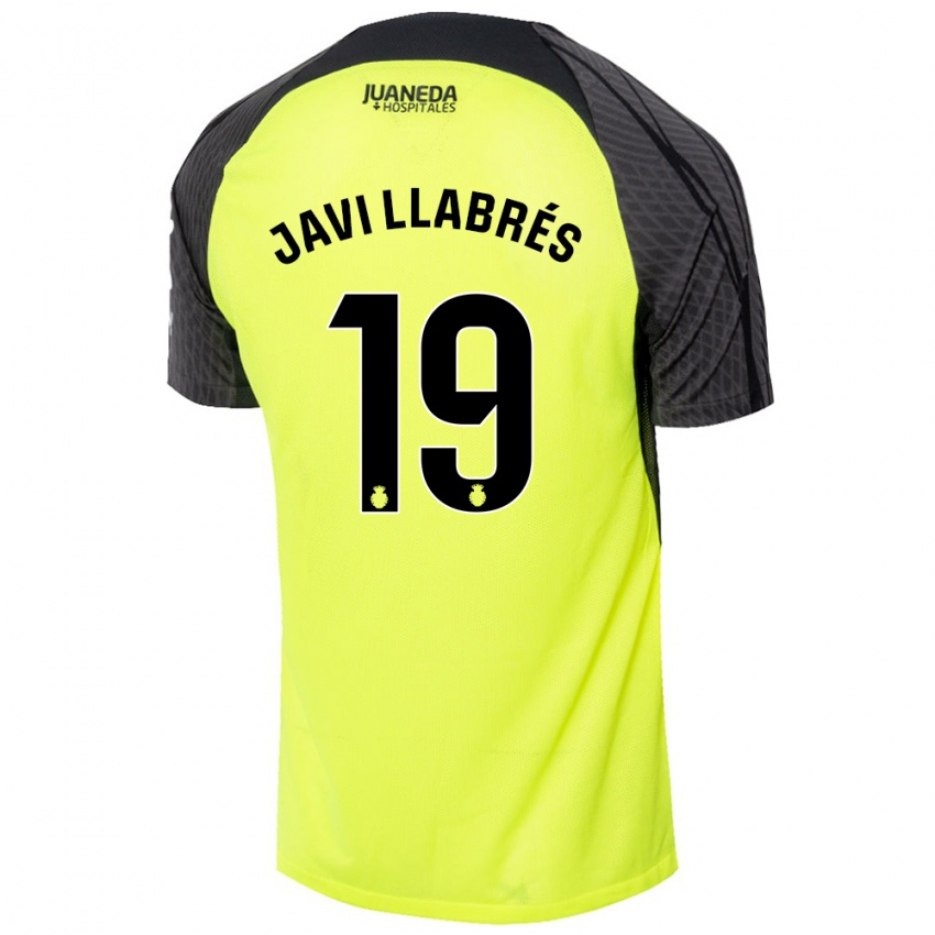 Bambino Maglia Javi Llabrés #19 Verde Fluorescente Nero Kit Gara Away 2024/25 Maglietta