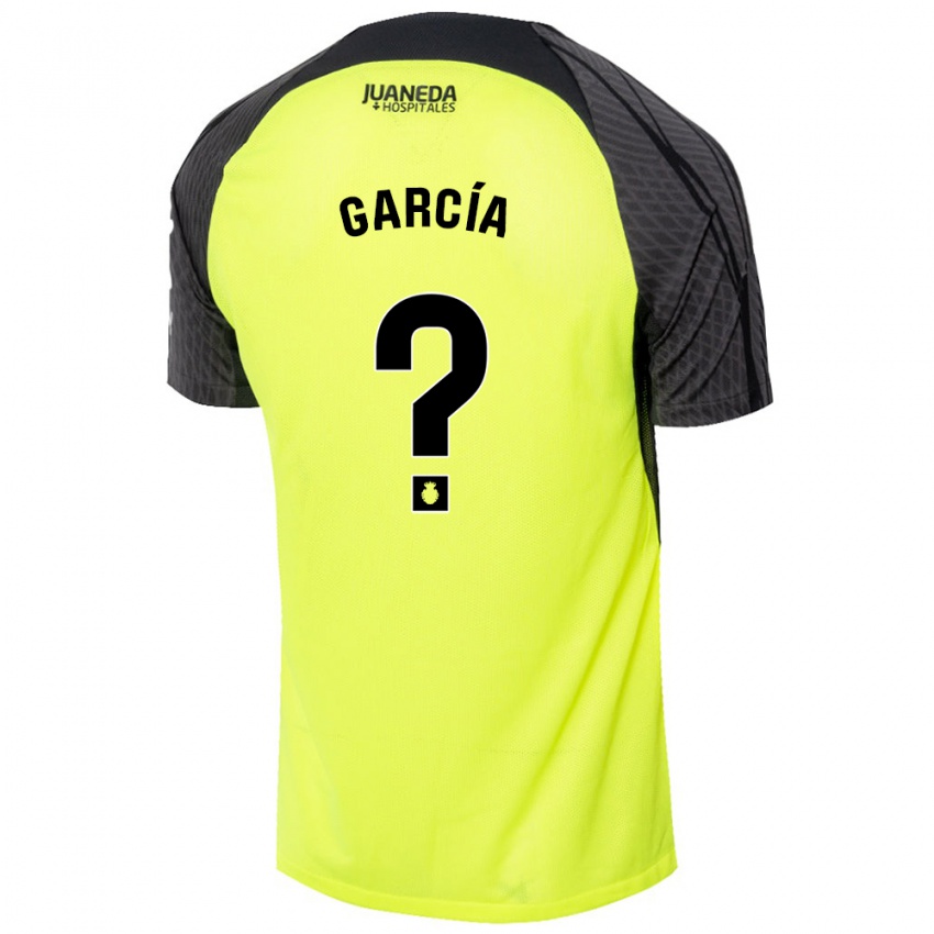 Bambino Maglia Pere García #0 Verde Fluorescente Nero Kit Gara Away 2024/25 Maglietta