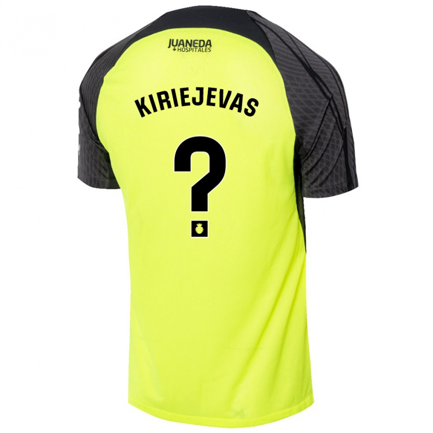 Bambino Maglia Rimvydas Kiriejevas #0 Verde Fluorescente Nero Kit Gara Away 2024/25 Maglietta