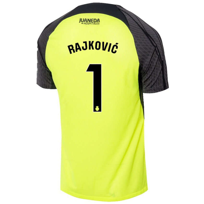 Bambino Maglia Predrag Rajkovic #1 Verde Fluorescente Nero Kit Gara Away 2024/25 Maglietta