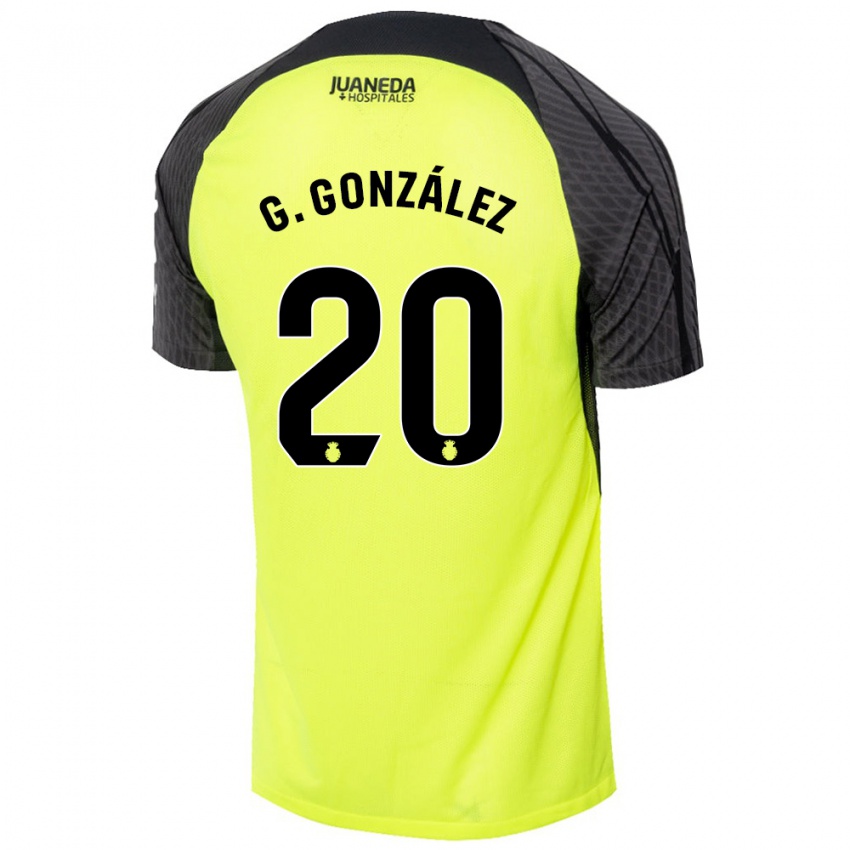 Bambino Maglia Giovanni González #20 Verde Fluorescente Nero Kit Gara Away 2024/25 Maglietta