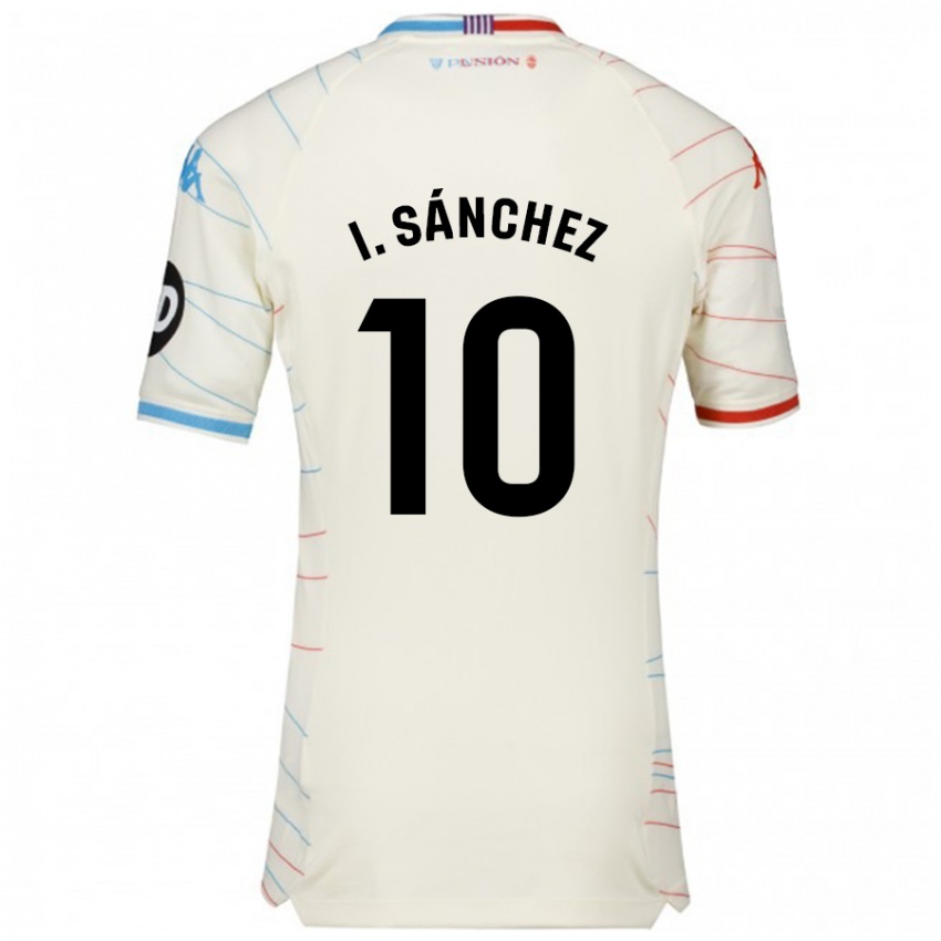 Bambino Maglia Iván Sánchez #10 Bianco Rosso Blu Kit Gara Away 2024/25 Maglietta