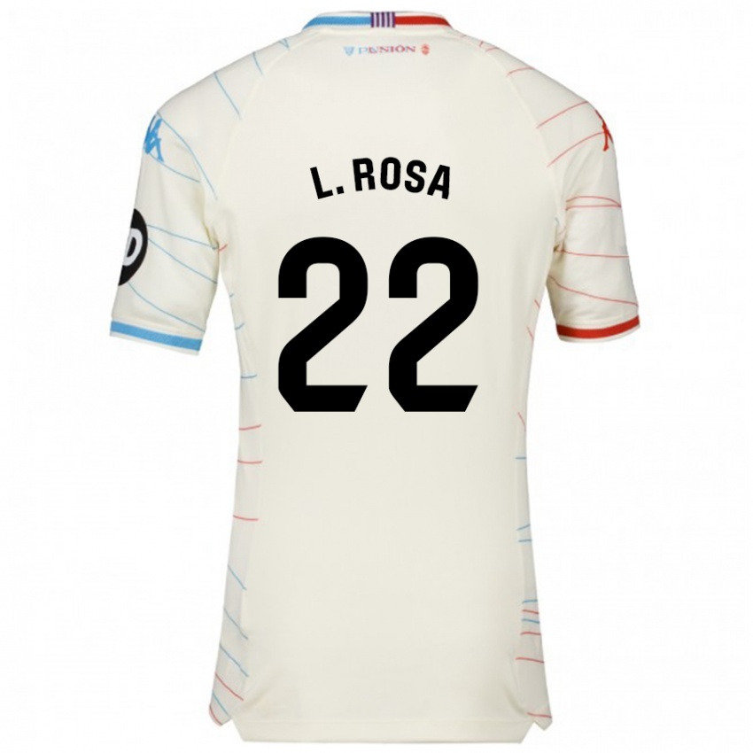 Bambino Maglia Lucas Rosa #22 Bianco Rosso Blu Kit Gara Away 2024/25 Maglietta