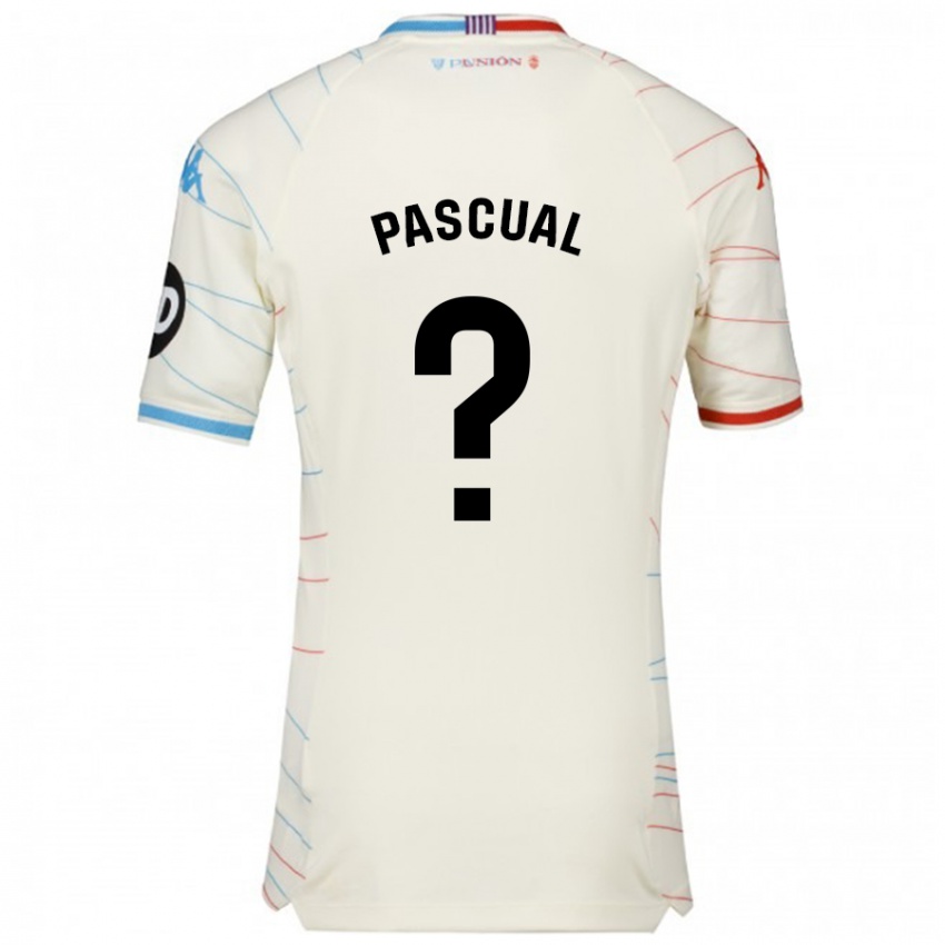 Bambino Maglia Adrián Pascual #0 Bianco Rosso Blu Kit Gara Away 2024/25 Maglietta