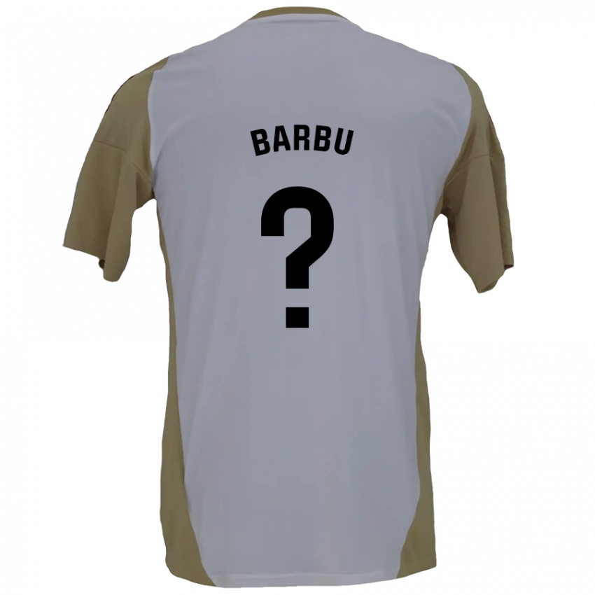 Bambino Maglia Álex Barbu #0 Marrone Bianco Kit Gara Away 2024/25 Maglietta