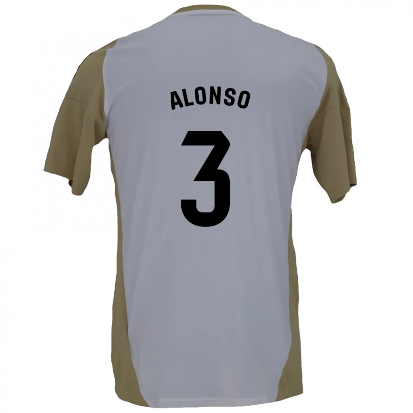 Bambino Maglia Julio Alonso #3 Marrone Bianco Kit Gara Away 2024/25 Maglietta