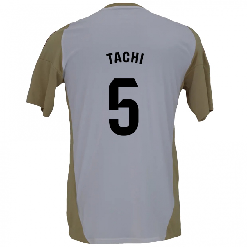 Bambino Maglia Tachi #5 Marrone Bianco Kit Gara Away 2024/25 Maglietta