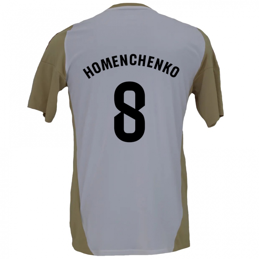 Bambino Maglia Santiago Homenchenko #8 Marrone Bianco Kit Gara Away 2024/25 Maglietta