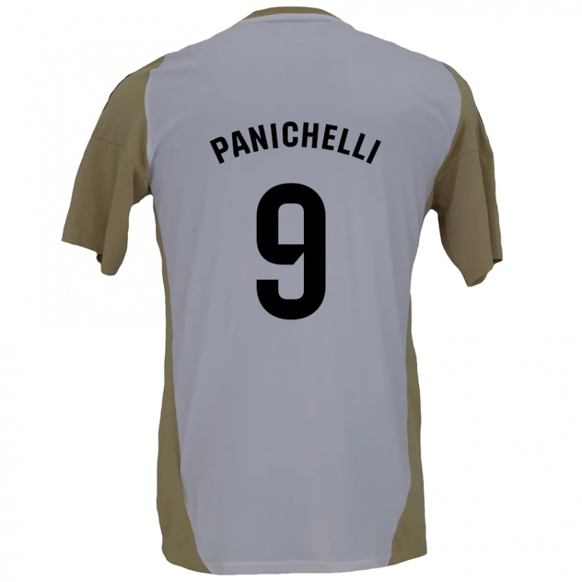 Bambino Maglia Joaquín Panichelli #9 Marrone Bianco Kit Gara Away 2024/25 Maglietta