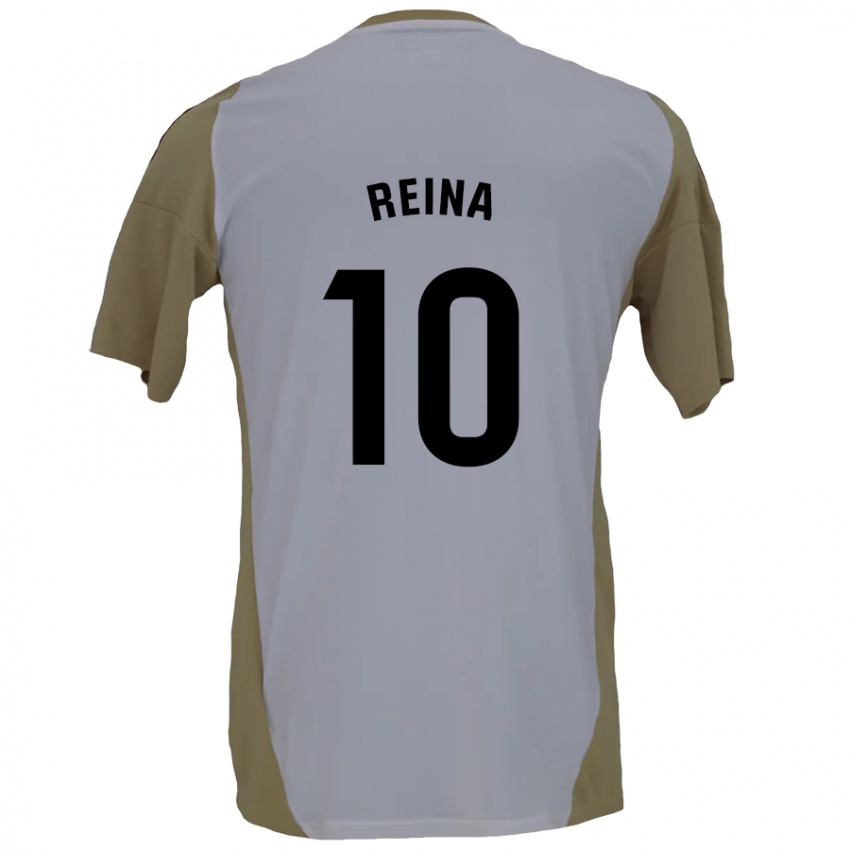 Bambino Maglia Alberto Reina #10 Marrone Bianco Kit Gara Away 2024/25 Maglietta