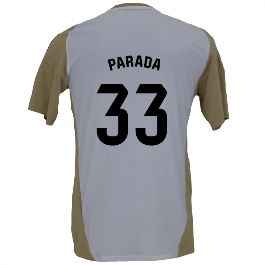 Bambino Maglia Victor Parada #33 Marrone Bianco Kit Gara Away 2024/25 Maglietta