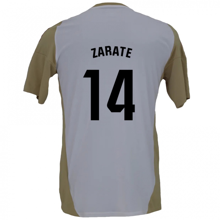 Bambino Maglia Hugo Zárate #14 Marrone Bianco Kit Gara Away 2024/25 Maglietta