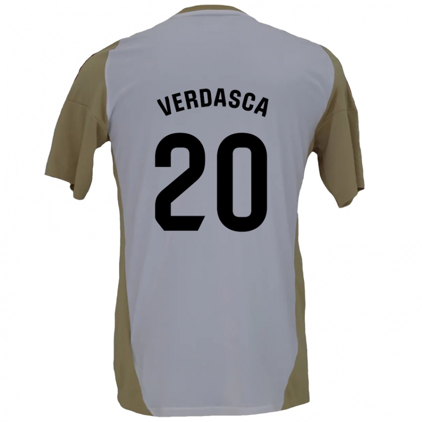 Bambino Maglia Diogo Verdasca #20 Marrone Bianco Kit Gara Away 2024/25 Maglietta