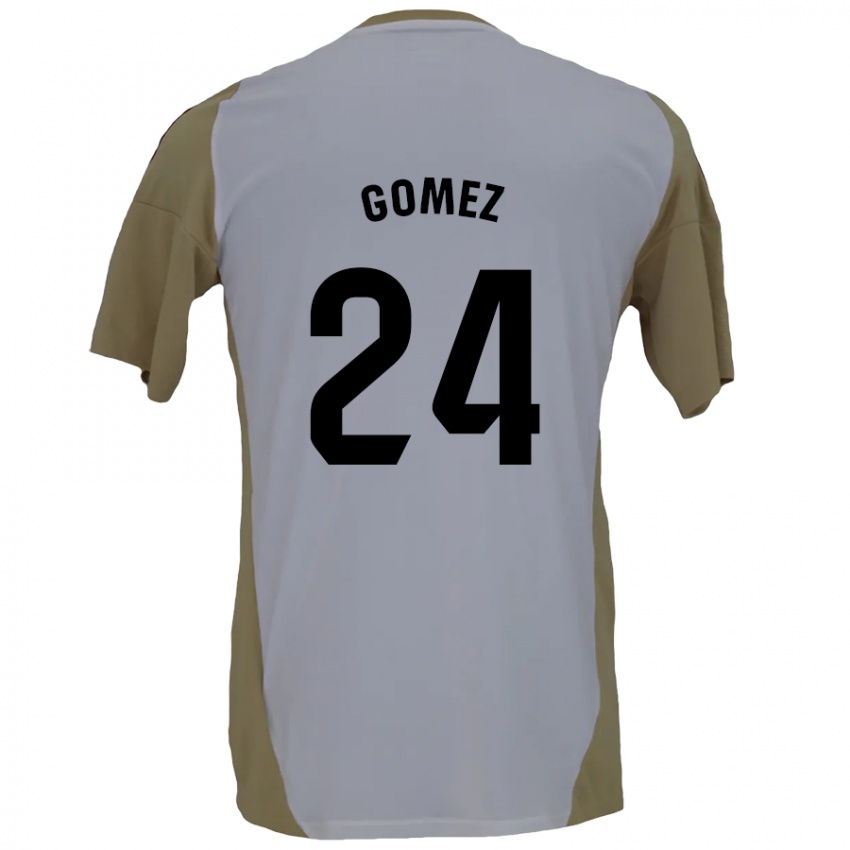 Bambino Maglia Jonathan Gómez #24 Marrone Bianco Kit Gara Away 2024/25 Maglietta