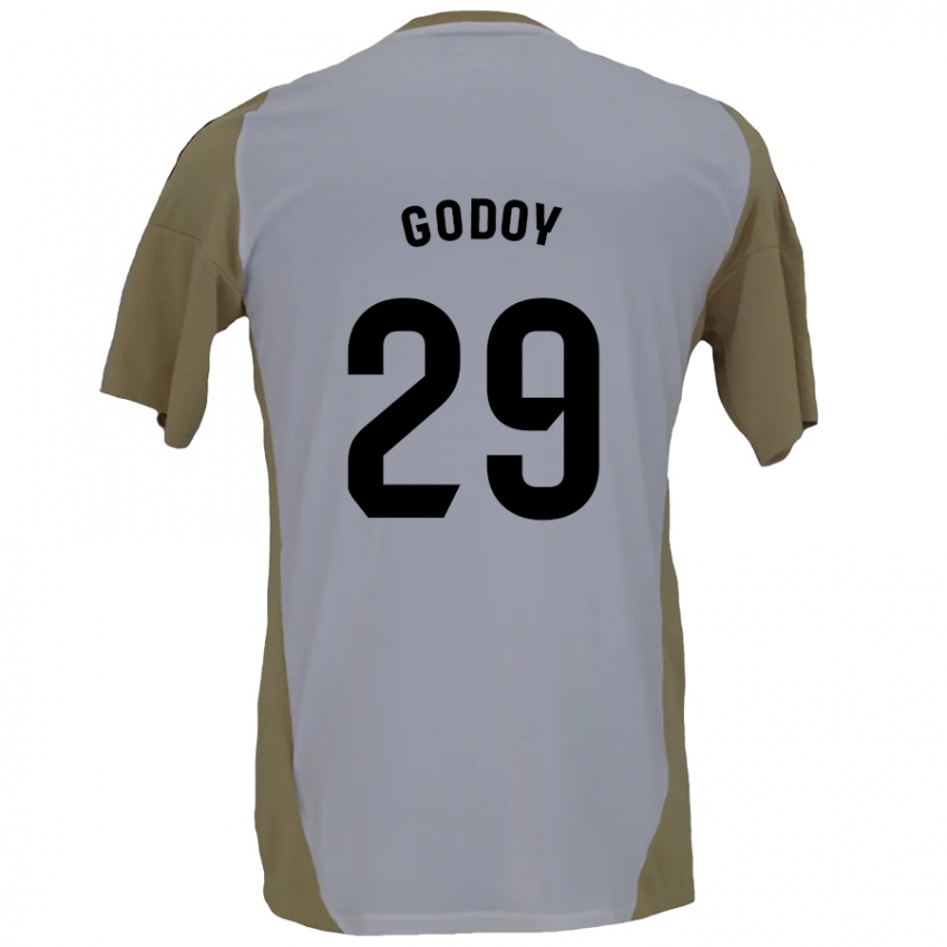 Bambino Maglia Alan Godoy #29 Marrone Bianco Kit Gara Away 2024/25 Maglietta