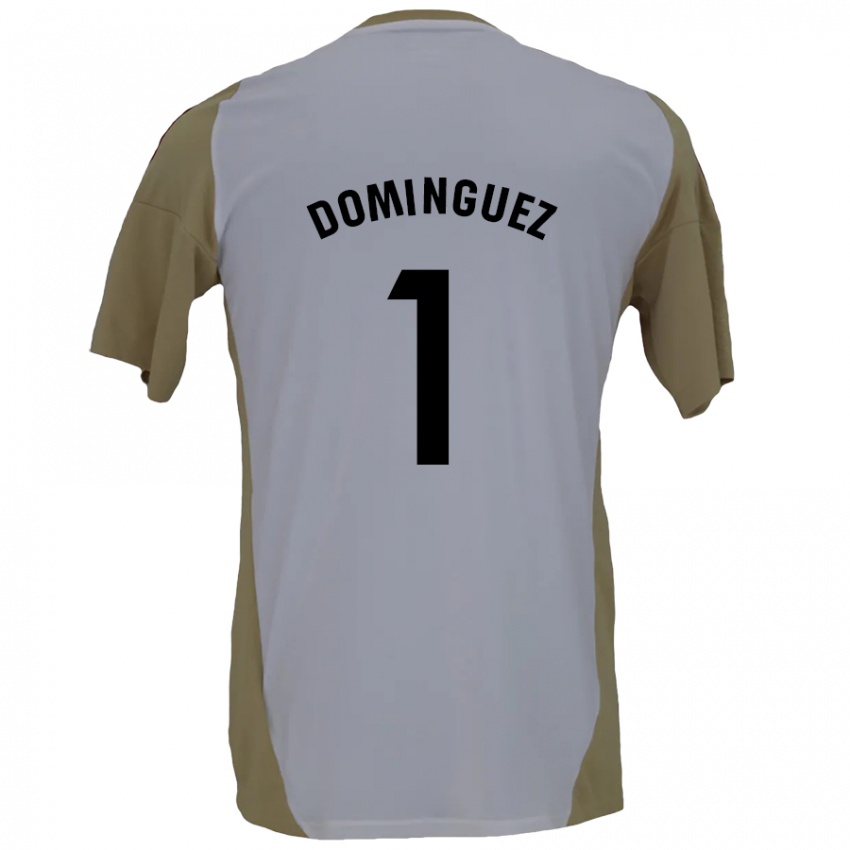 Bambino Maglia Iago Domínguez #1 Marrone Bianco Kit Gara Away 2024/25 Maglietta