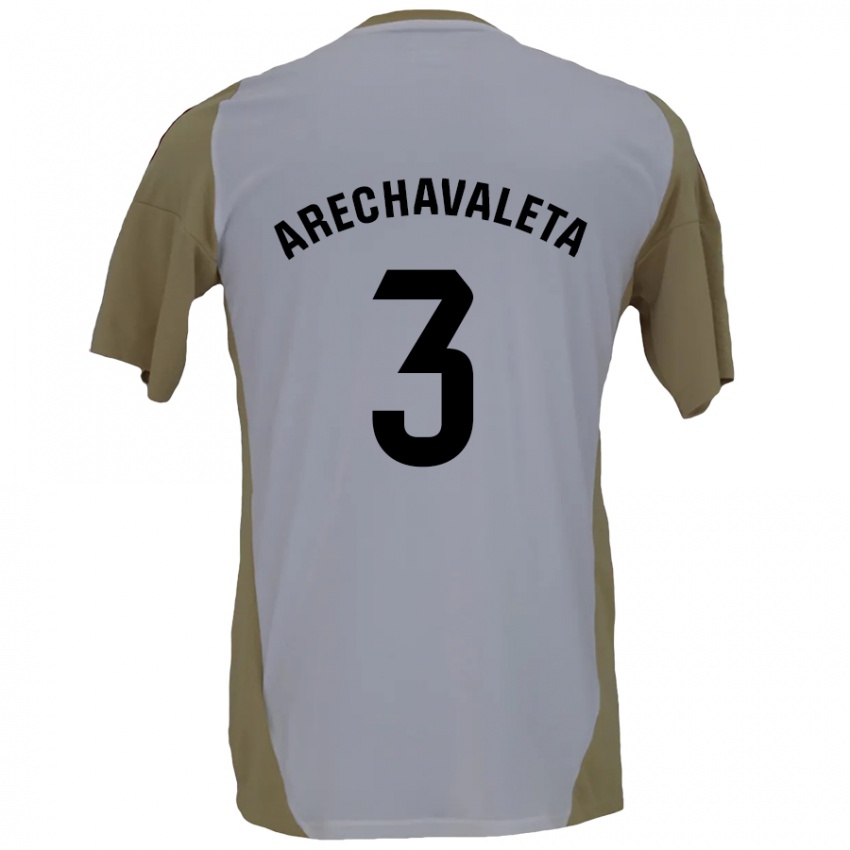 Bambino Maglia Jorge Arechavaleta #3 Marrone Bianco Kit Gara Away 2024/25 Maglietta