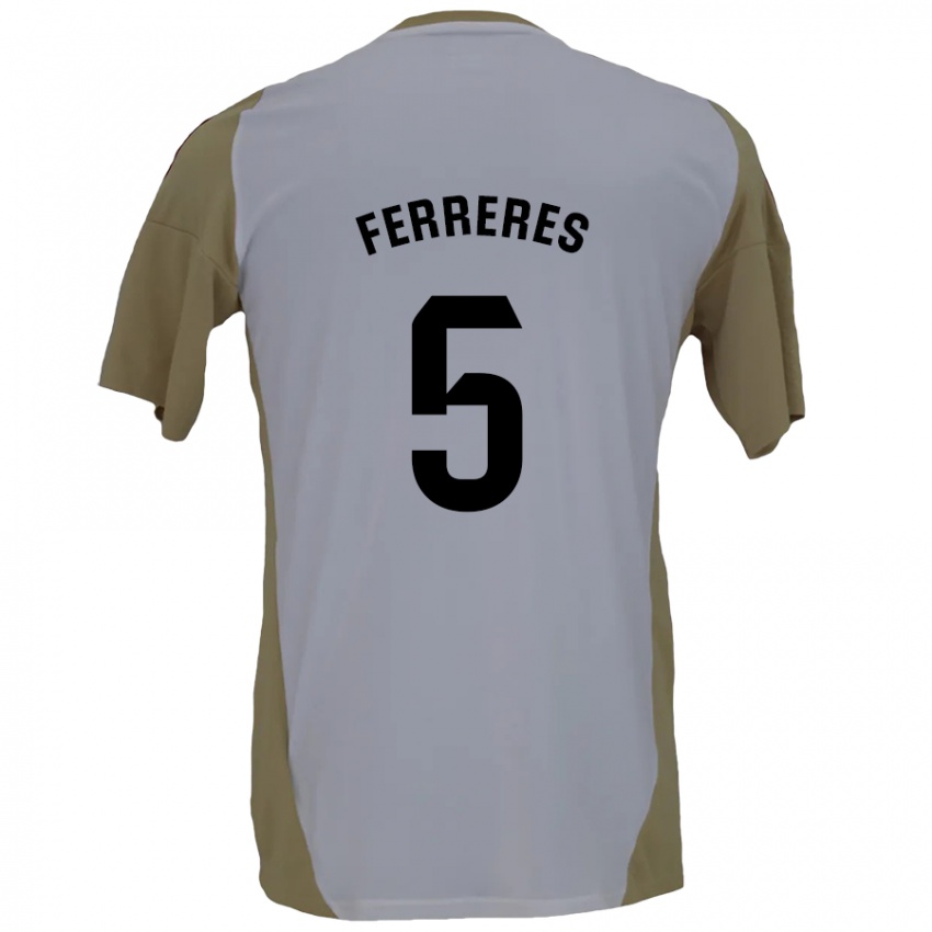 Bambino Maglia Manolo Ferreres #5 Marrone Bianco Kit Gara Away 2024/25 Maglietta