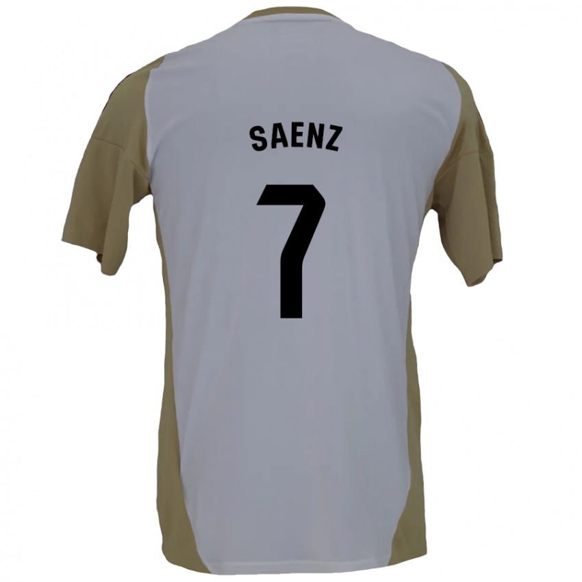 Bambino Maglia Raúl Sáenz #7 Marrone Bianco Kit Gara Away 2024/25 Maglietta