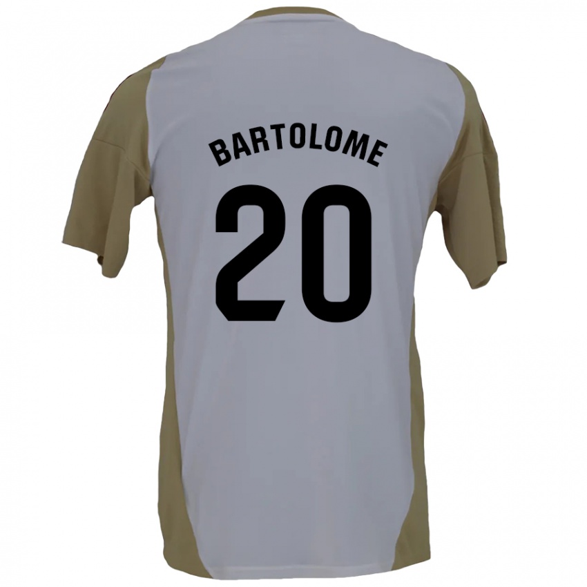 Bambino Maglia Diego Bartolomé #20 Marrone Bianco Kit Gara Away 2024/25 Maglietta