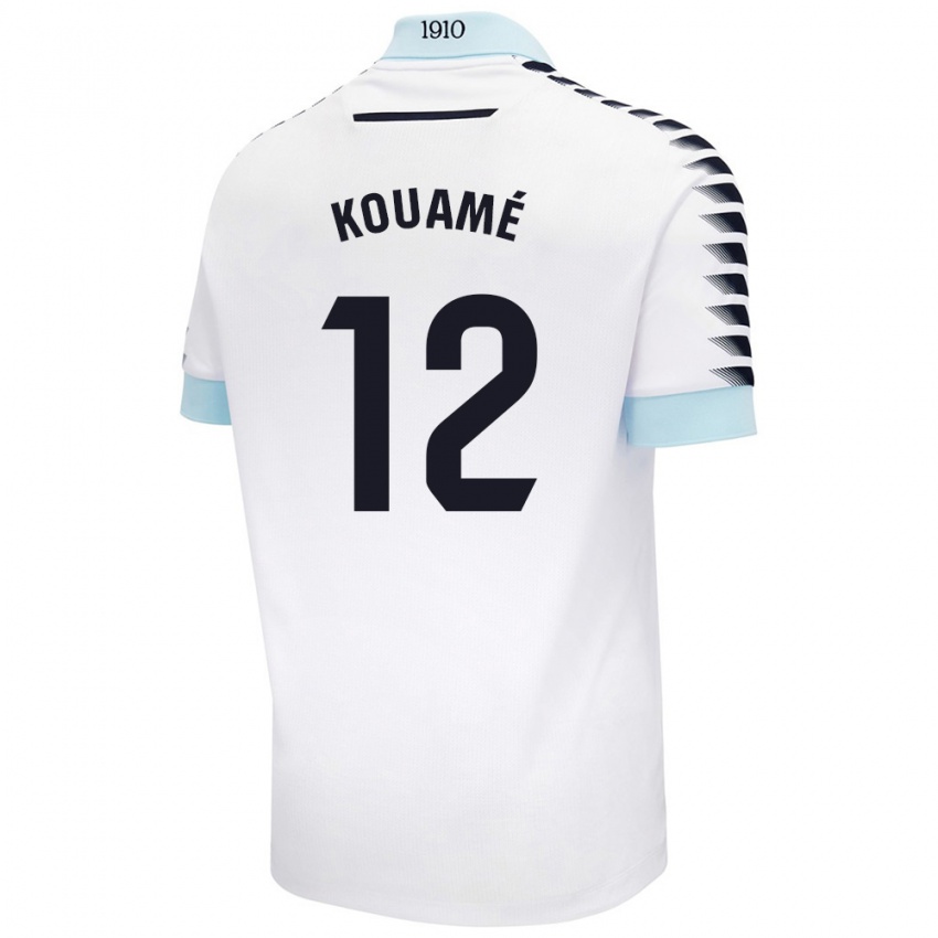 Bambino Maglia Rominigue Kouamé #12 Bianco Blu Kit Gara Away 2024/25 Maglietta