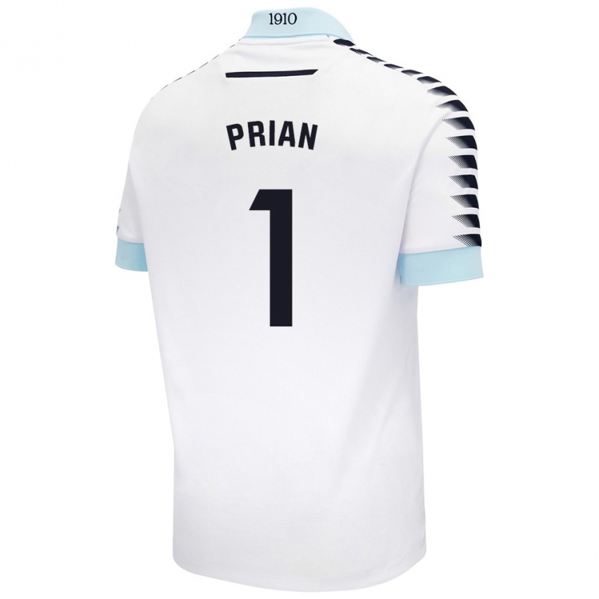 Bambino Maglia Ana María Prián Pereira #1 Bianco Blu Kit Gara Away 2024/25 Maglietta