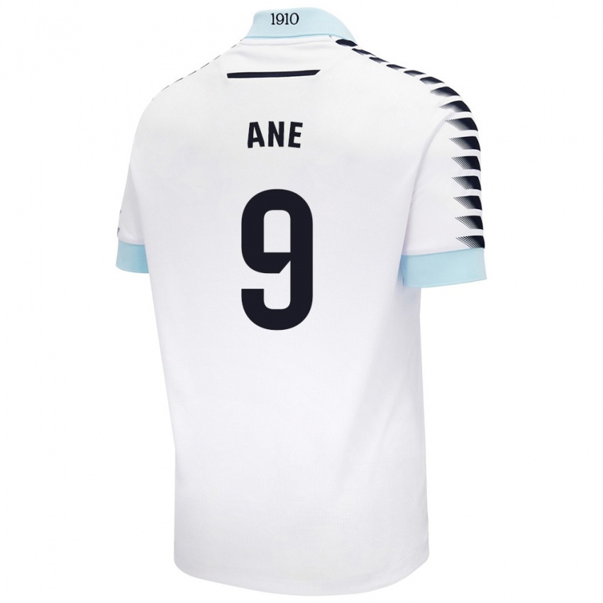 Bambino Maglia Ane López De Heredia Alcelay #9 Bianco Blu Kit Gara Away 2024/25 Maglietta