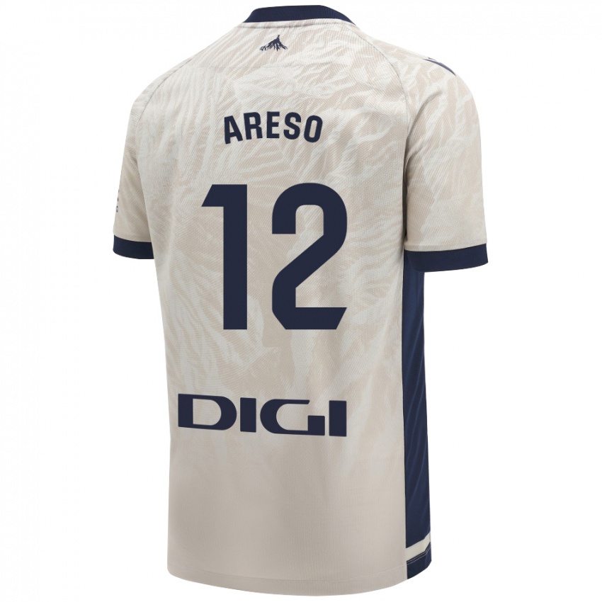 Bambino Maglia Jesús Areso #12 Grigio Chiaro Kit Gara Away 2024/25 Maglietta