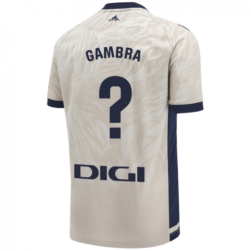 Bambino Maglia Javi Gambra #0 Grigio Chiaro Kit Gara Away 2024/25 Maglietta