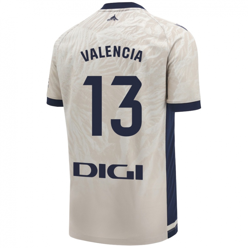 Bambino Maglia Pablo Valencia #13 Grigio Chiaro Kit Gara Away 2024/25 Maglietta